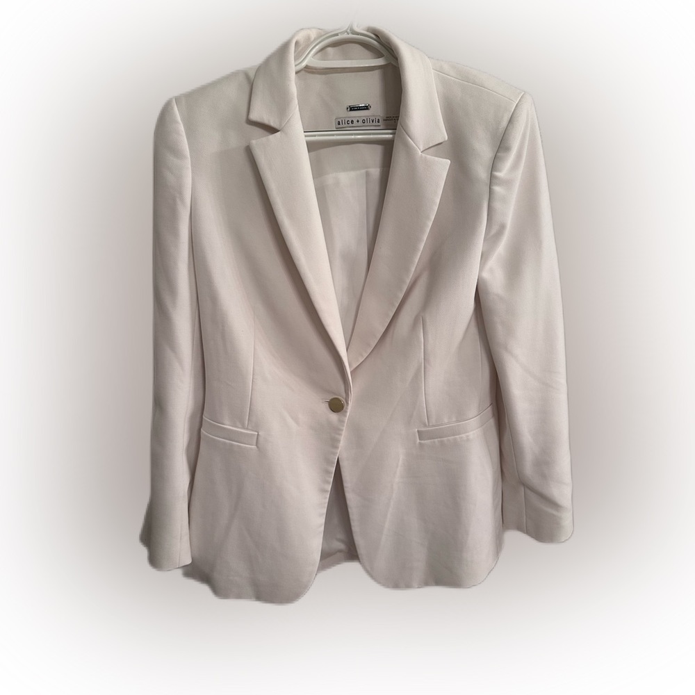 Alice and Olivia white blazer